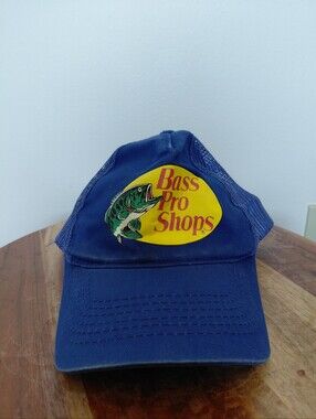 Bass Pro Shops Logo Fishing Outdoors Blue Trucker Hat OS